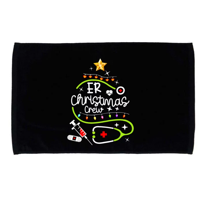 Er Christmas Crew Emergency Room Nurse Er Christmas Tree Gift Microfiber Hand Towel