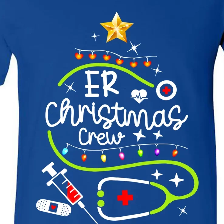 Er Christmas Crew Emergency Room Nurse Er Christmas Tree Gift V-Neck T-Shirt