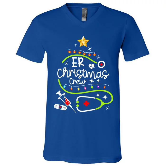 Er Christmas Crew Emergency Room Nurse Er Christmas Tree Gift V-Neck T-Shirt