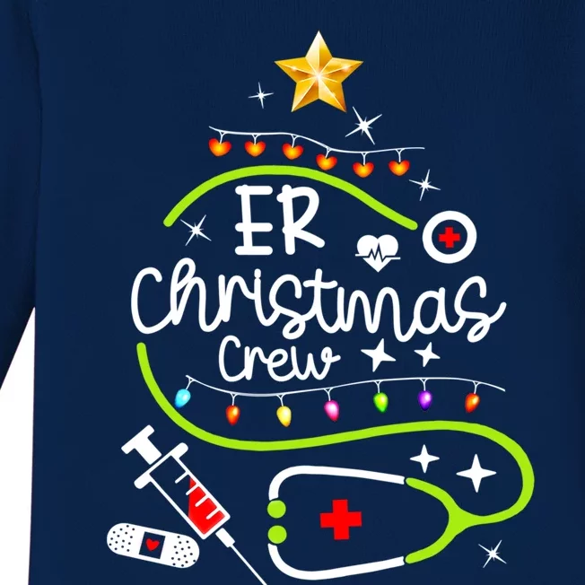 Er Christmas Crew Emergency Room Nurse Er Christmas Tree Gift Baby Long Sleeve Bodysuit