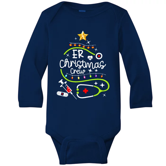 Er Christmas Crew Emergency Room Nurse Er Christmas Tree Gift Baby Long Sleeve Bodysuit