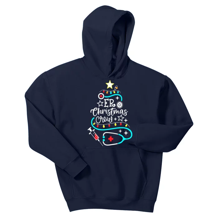 ER Christmas Crew Emergency Room Nurse ER Techs Secretary Kids Hoodie