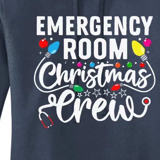 ER Christmas Crew Emergency Room Nurse ER Techs Secretary Women's Pullover Hoodie