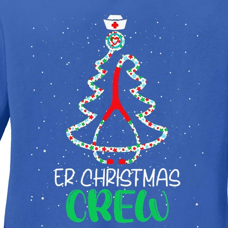 Er Christmas Crew Tree Emergency Room Xmas Nurse Er Ladies Long Sleeve Shirt