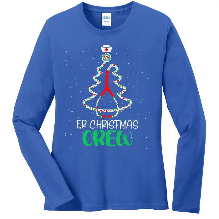 Er Christmas Crew Tree Emergency Room Xmas Nurse Er Ladies Long Sleeve Shirt