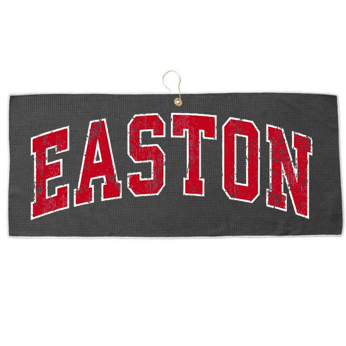 Easton Connecticut Ct Vintage Sports Design Red Large Microfiber Waffle Golf Towel