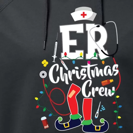 Er Christmas Crew Emergency Room Er Nurse Performance Fleece Hoodie