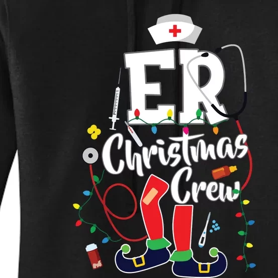 Er Christmas Crew Emergency Room Er Nurse Women's Pullover Hoodie