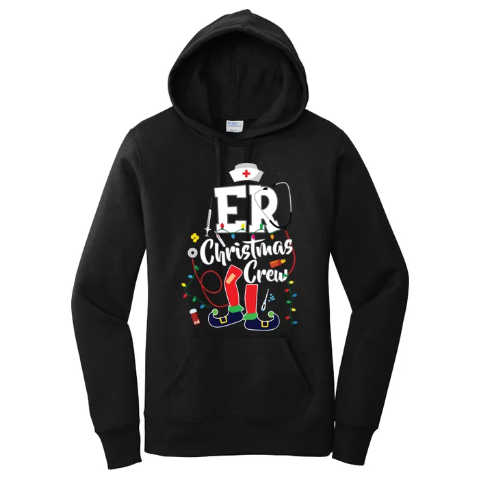 Er Christmas Crew Emergency Room Er Nurse Women's Pullover Hoodie