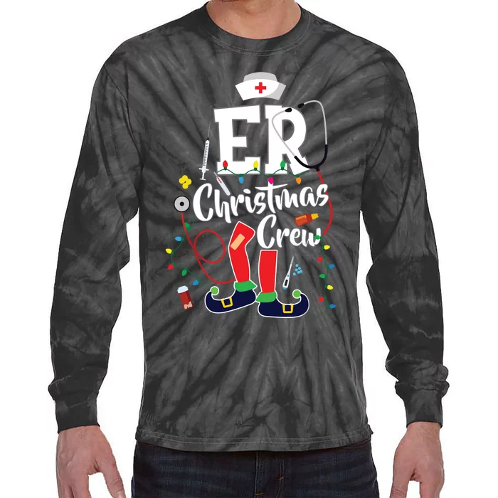 Er Christmas Crew Emergency Room Er Nurse Tie-Dye Long Sleeve Shirt