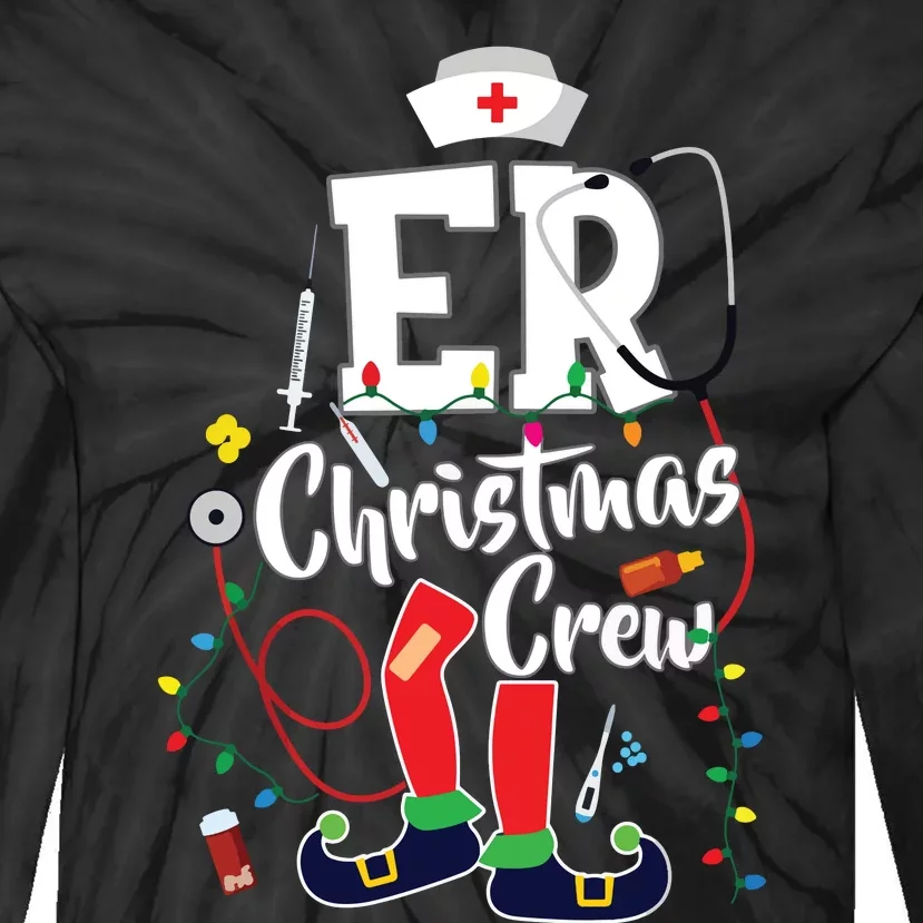 Er Christmas Crew Emergency Room Er Nurse Tie-Dye Long Sleeve Shirt