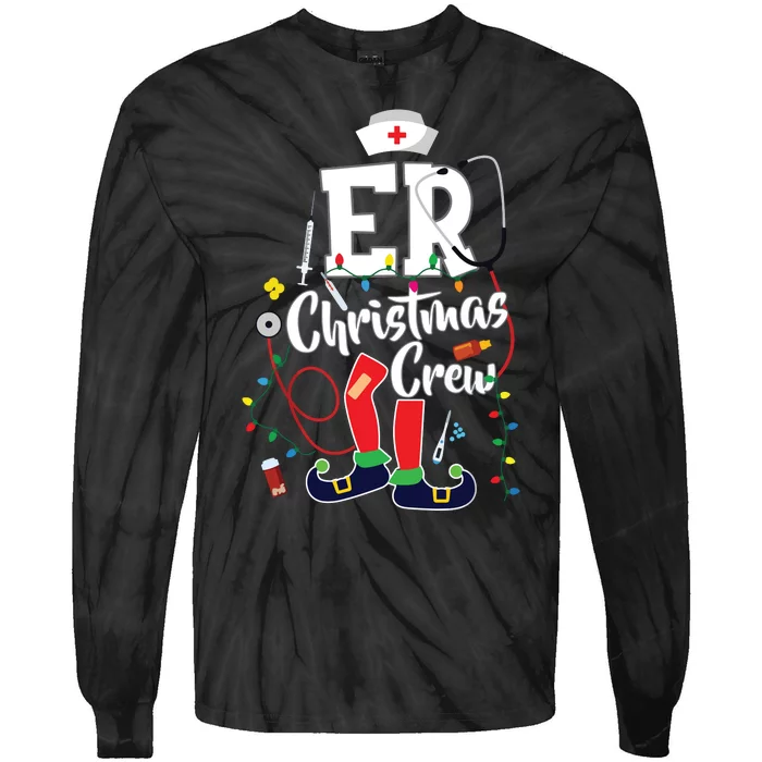 Er Christmas Crew Emergency Room Er Nurse Tie-Dye Long Sleeve Shirt