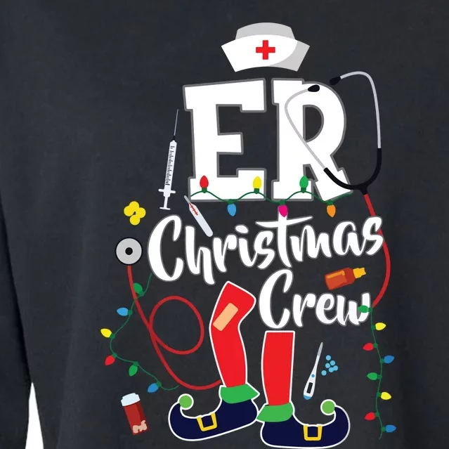 Er Christmas Crew Emergency Room Er Nurse Cropped Pullover Crew