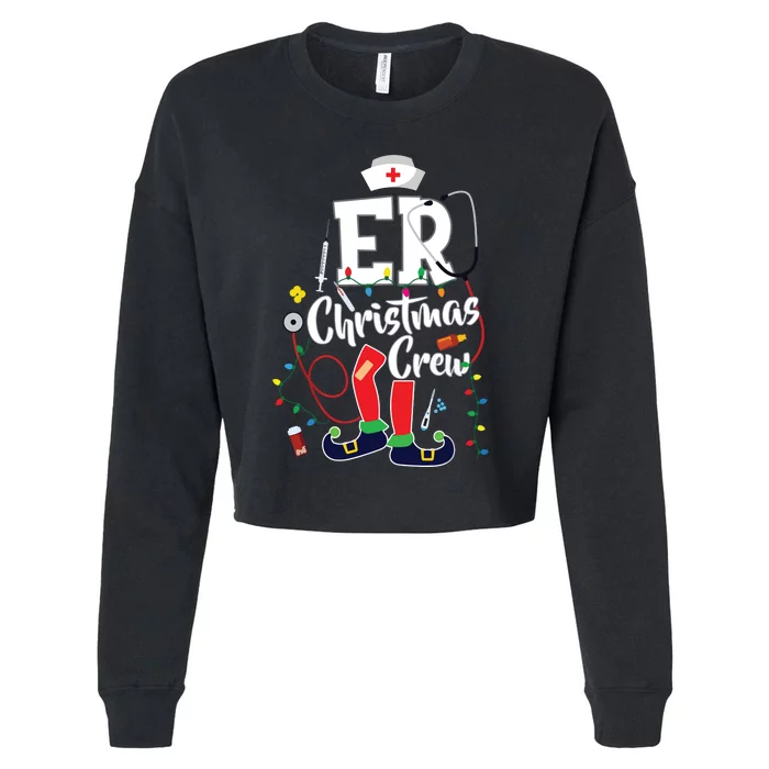 Er Christmas Crew Emergency Room Er Nurse Cropped Pullover Crew