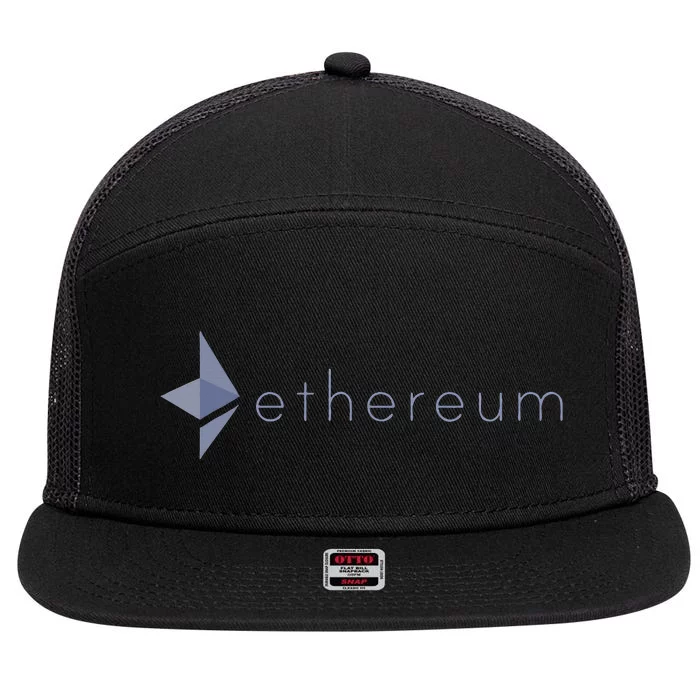 Ethereum Coin Crypto Eth Blockchain Cryptocurrency 7 Panel Mesh Trucker Snapback Hat