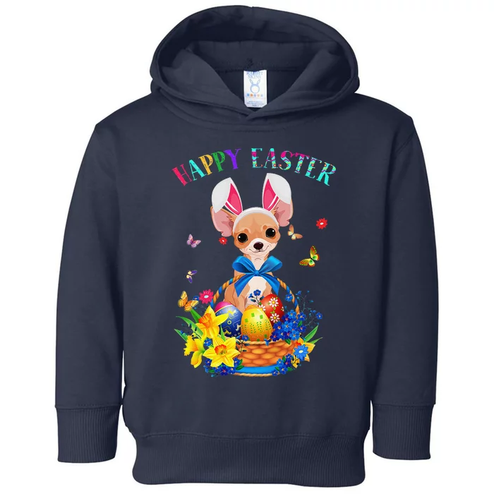 Easter Cute Chihuahua Dog Lover Gifts Bunny Eggs Easter Toddler Hoodie