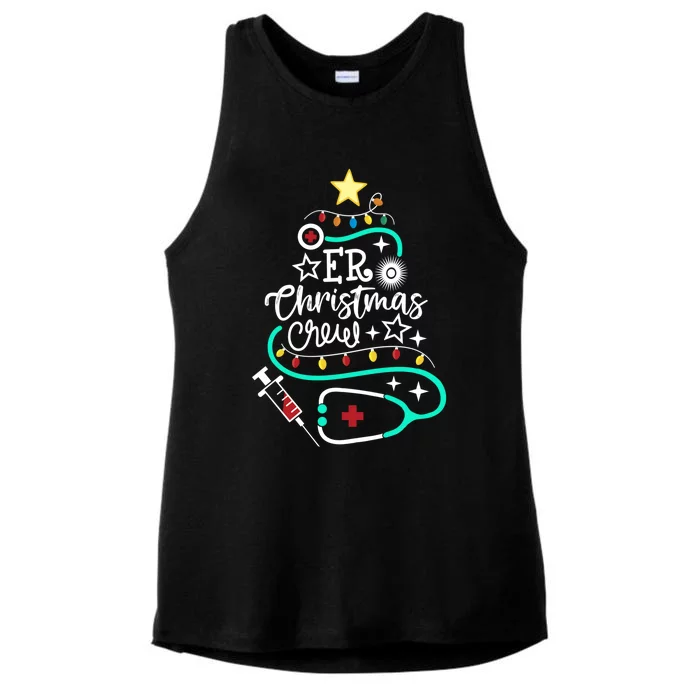 Er Christmas Crew Emergency Room Nurse Er Techs Secretary Cool Gift Ladies Tri-Blend Wicking Tank