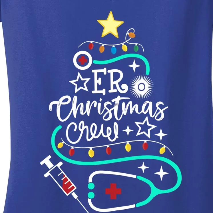 Er Christmas Crew Emergency Room Nurse Er Techs Secretary Cool Gift Women's V-Neck T-Shirt