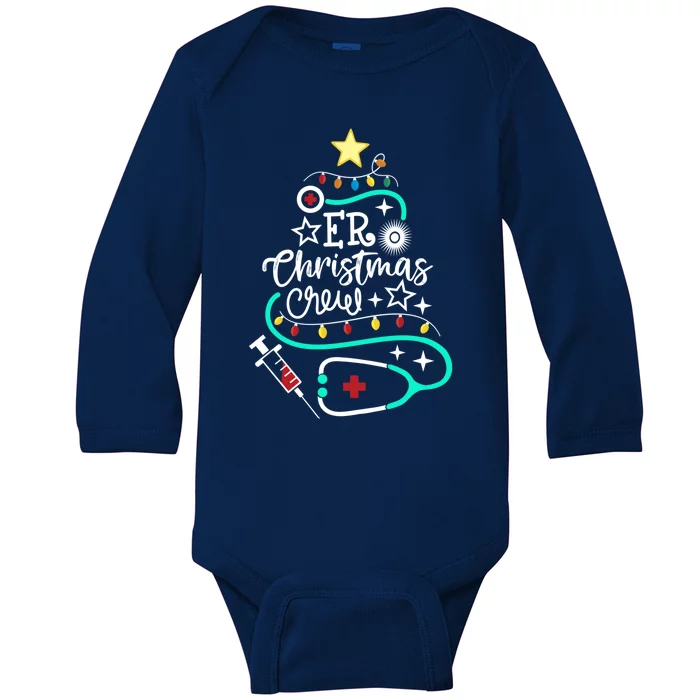 Er Christmas Crew Emergency Room Nurse Er Techs Secretary Cool Gift Baby Long Sleeve Bodysuit