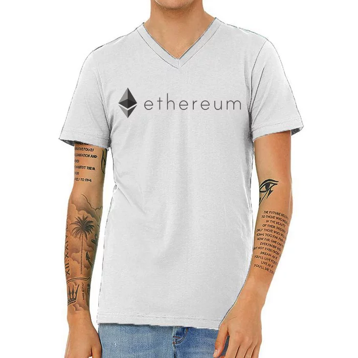 Ethereum Coin Cryptocurrency V-Neck T-Shirt