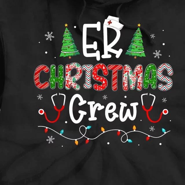 Er Christmas Crew Emergency Room Nurse Er Techs Secretary Tie Dye Hoodie