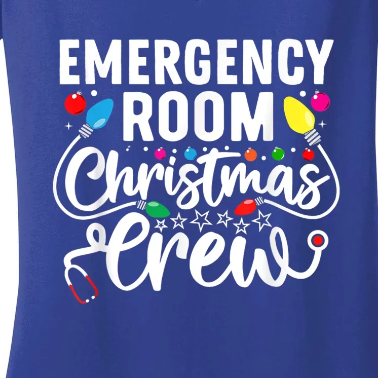 Er Christmas Crew Emergency Room Nurse Er Techs Secretary Gift Women's V-Neck T-Shirt