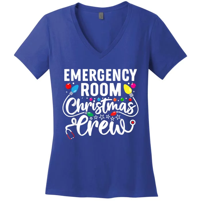 Er Christmas Crew Emergency Room Nurse Er Techs Secretary Gift Women's V-Neck T-Shirt