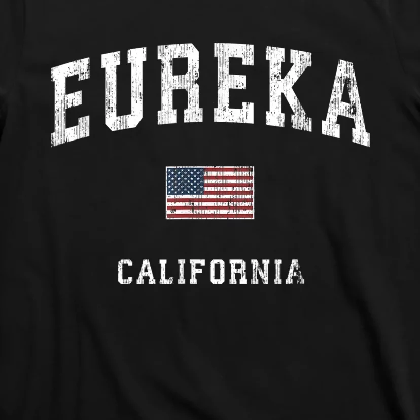 Eureka California Ca Vintage American Flag Sports Design T-Shirt