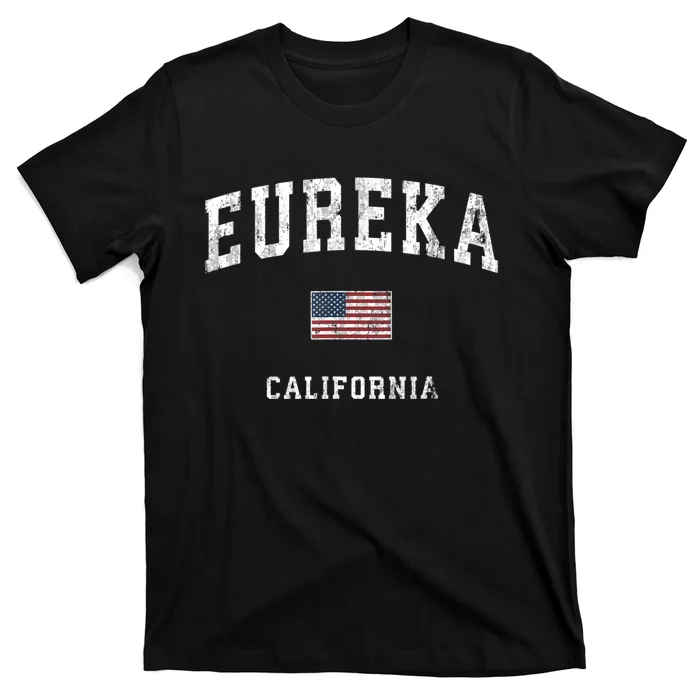 Eureka California Ca Vintage American Flag Sports Design T-Shirt