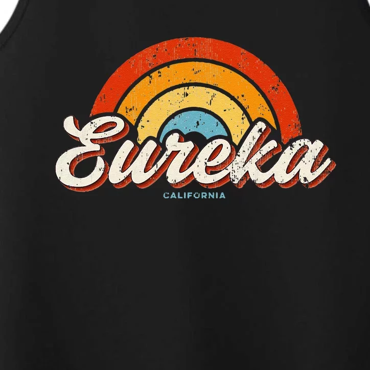 Eureka California Ca Vintage Rainbow Retro 70s Performance Tank