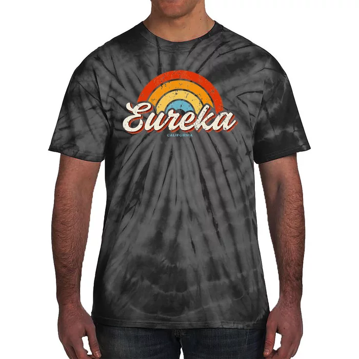 Eureka California Ca Vintage Rainbow Retro 70s Tie-Dye T-Shirt