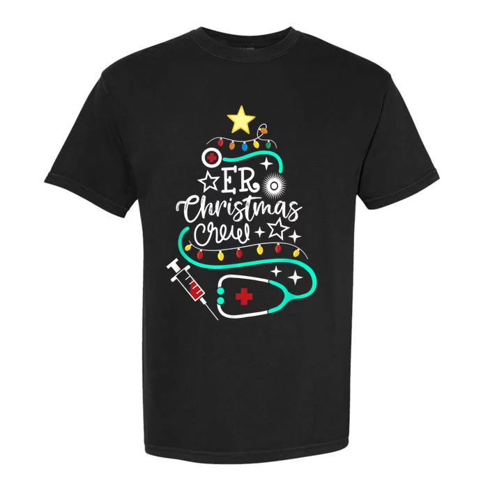 ER Christmas Crew Emergency Room Nurse ER Techs Secretary Garment-Dyed Heavyweight T-Shirt