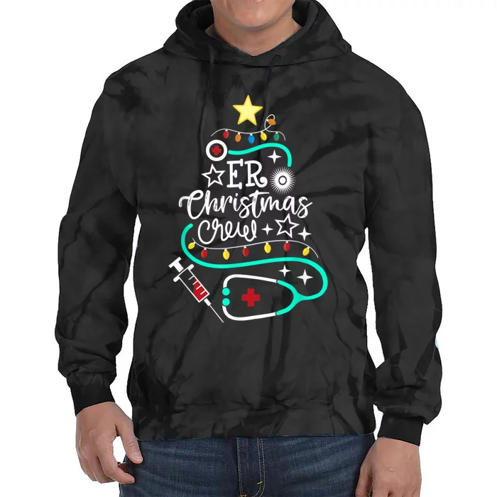 ER Christmas Crew Emergency Room Nurse ER Techs Secretary Tie Dye Hoodie