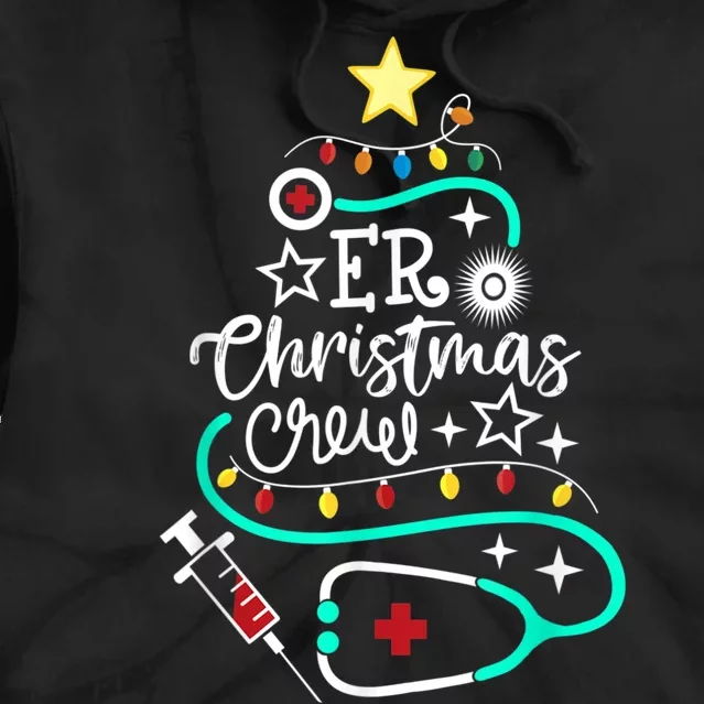 ER Christmas Crew Emergency Room Nurse ER Techs Secretary Tie Dye Hoodie