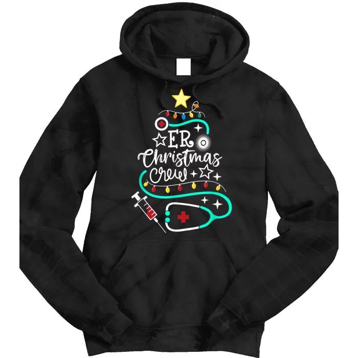 ER Christmas Crew Emergency Room Nurse ER Techs Secretary Tie Dye Hoodie