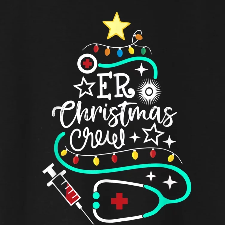 ER Christmas Crew Emergency Room Nurse ER Techs Secretary Women's Crop Top Tee