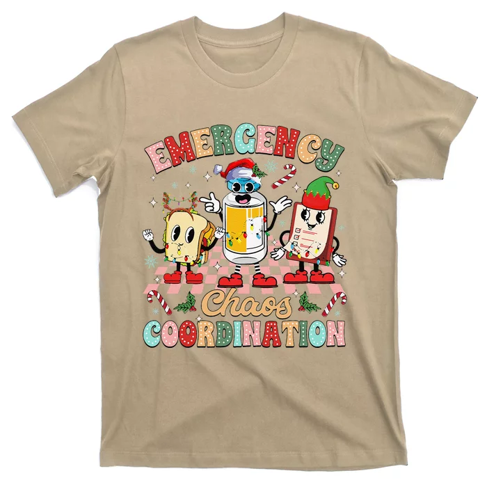 Emergency Chaos Coordination Christmas Er Nurse Crew T-Shirt