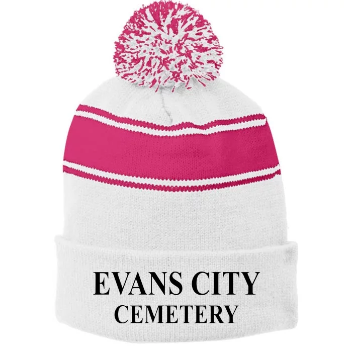 Evans City Cemetery Stripe Pom Pom Beanie