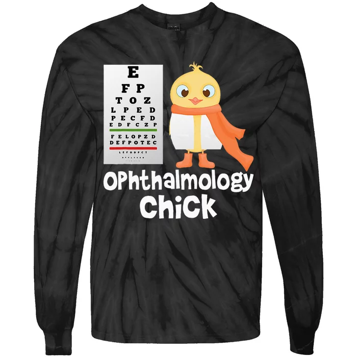 Eye Chart Cute Ophthalmology Optician Chick Tie-Dye Long Sleeve Shirt