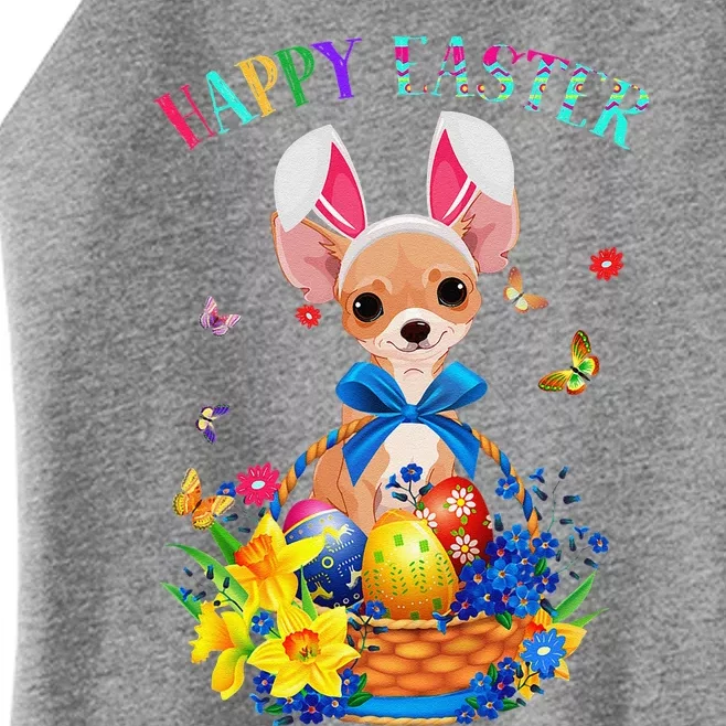 Easter Cute Chihuahua Dog Lover Gifts Bunny Eggs Easter Women’s Perfect Tri Rocker Tank