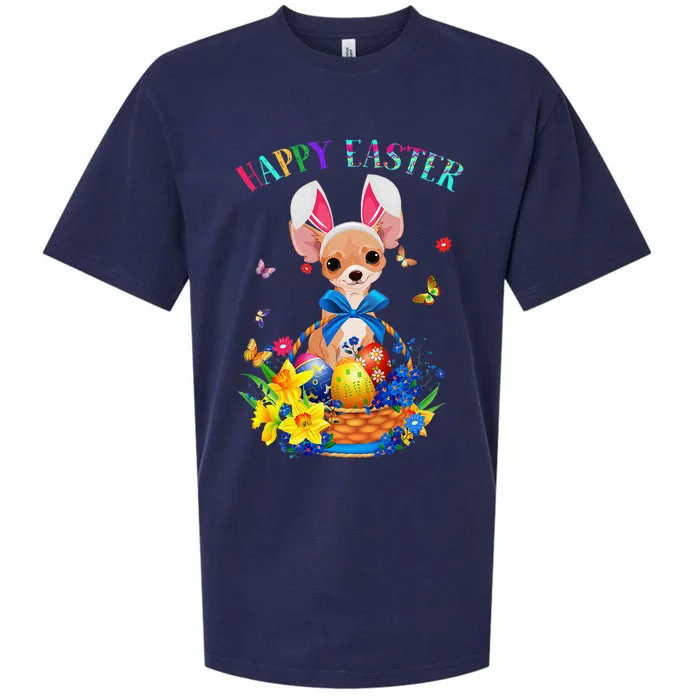 Easter Cute Chihuahua Dog Lover Gifts Bunny Eggs Easter Sueded Cloud Jersey T-Shirt