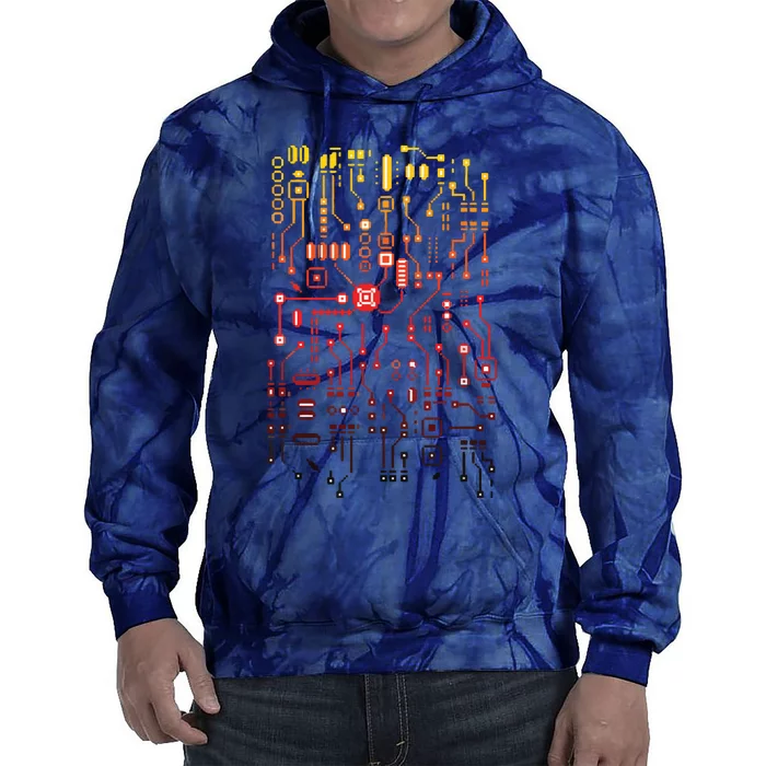 Engineer Computer Circuit Board Engineering CPU Binary Tie Dye Hoodie