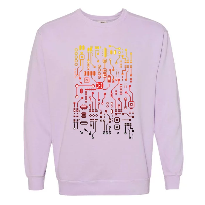 Engineer Computer Circuit Board Engineering CPU Binary Garment-Dyed Sweatshirt