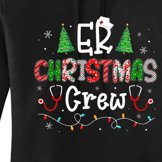 ER Christmas Crew Emergency Room Nurse ER Techs Secretary Women's Pullover Hoodie