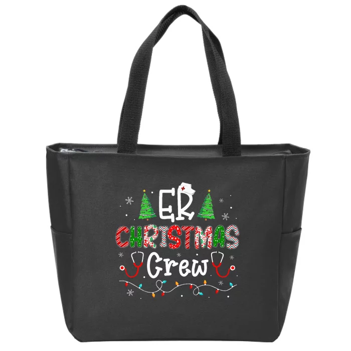 ER Christmas Crew Emergency Room Nurse ER Techs Secretary Zip Tote Bag