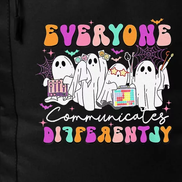 Everyone Communicates Differently Speech Therapy Halloween Daily Commute Backpack