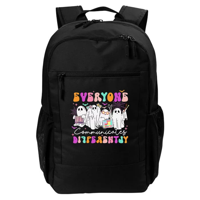 Everyone Communicates Differently Speech Therapy Halloween Daily Commute Backpack