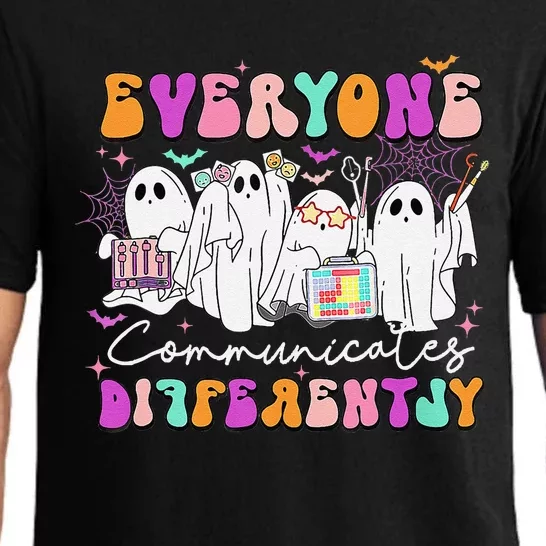 Everyone Communicates Differently Speech Therapy Halloween Pajama Set