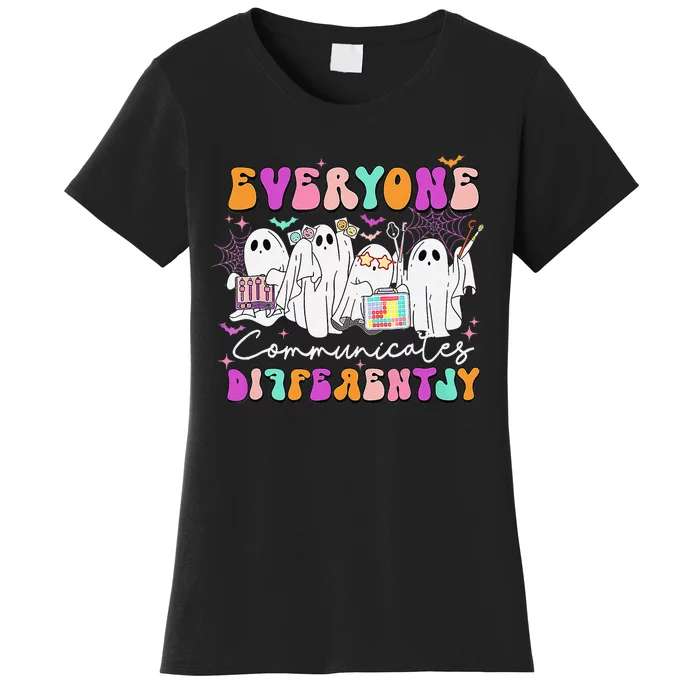 Everyone Communicates Differently Speech Therapy Halloween Women's T-Shirt