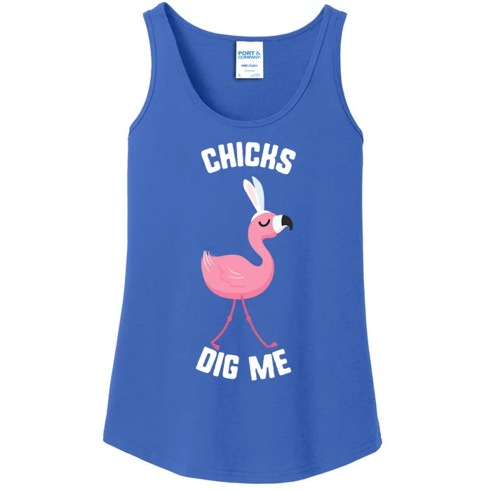 Easter Chicks Dig Me Flamingo Bunny Spring Egg Gift Ladies Essential Tank